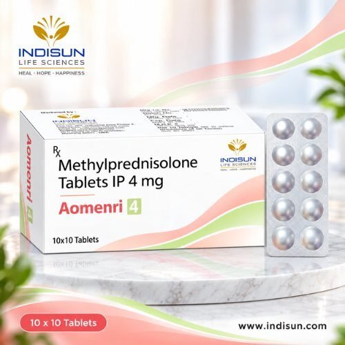 Aomenri 4 carton and blister — Methylprednisolone Tablets IP 4 mg, 10x10 tablets