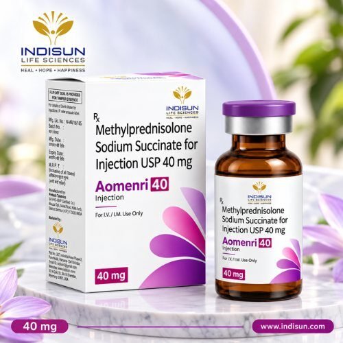 Aomenri 40 injection vial and carton — Methylprednisolone Sodium Succinate for Injection USP 40 mg