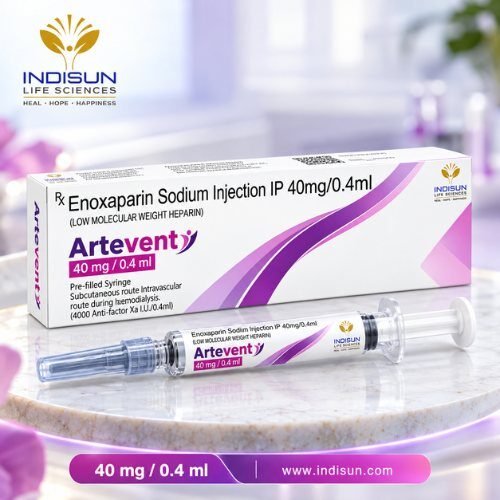 Artevent 40 pre-filled syringe and carton — Enoxaparin Sodium Injection IP 40 mg / 0.4 ml