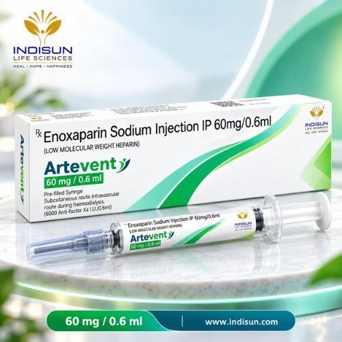 Artevent 60 pre-filled syringe and carton — Enoxaparin Sodium Injection IP 60 mg / 0.6 ml